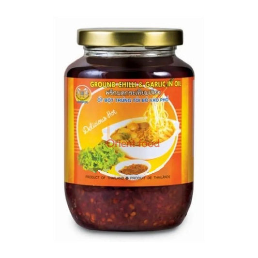 Česnek a chilli papričky pomleté v oleji 227g